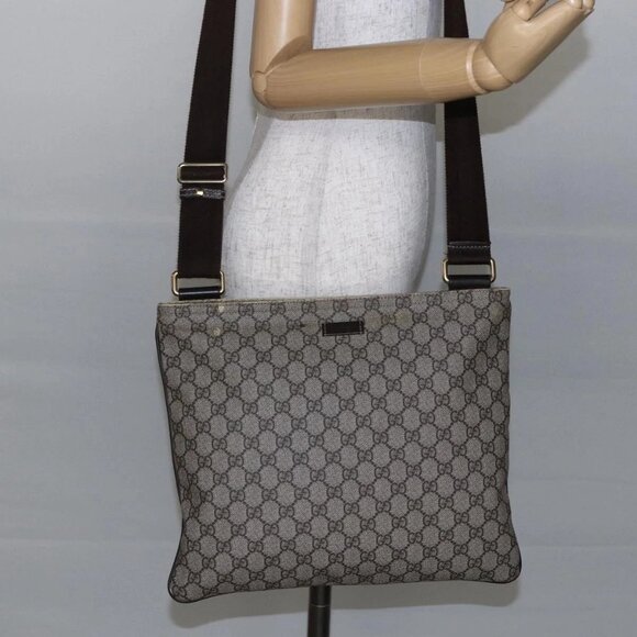 GUCCI GG Supreme Shoulder Bag PVC Beige Gold - Picture 14 of 16